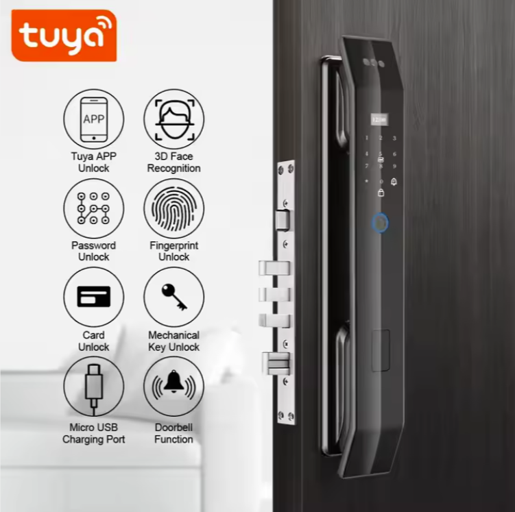 Tuya Smart Wi-Fi Remote Fingerprint Lock with 3D Face & Intercom