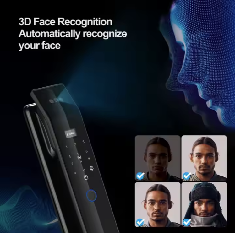 Tuya Smart Wi-Fi Remote Fingerprint Lock with 3D Face & Intercom