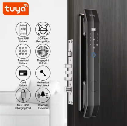 Tuya Smart Wi-Fi Remote Fingerprint Lock with 3D Face & Intercom