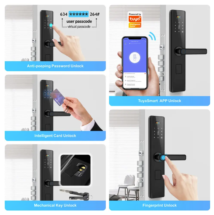 Remote Control Fingerprint/app/password Smart Wi-Fi Door Lock