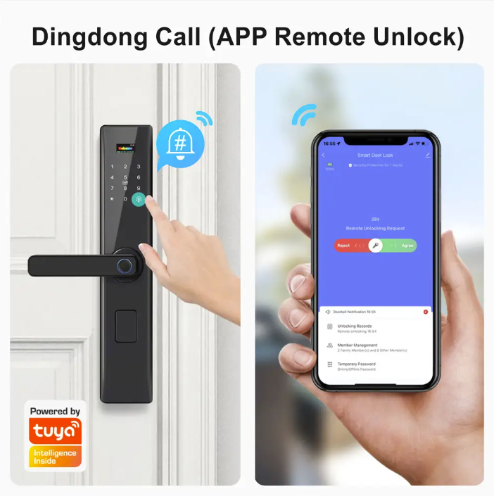 Remote Control Fingerprint/app/password Smart Wi-Fi Door Lock