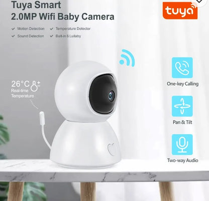 Smart 2.0MP Nanny Cam Baby Monitor with PTZ, Temperature and Humidity Sensor & Lullabies