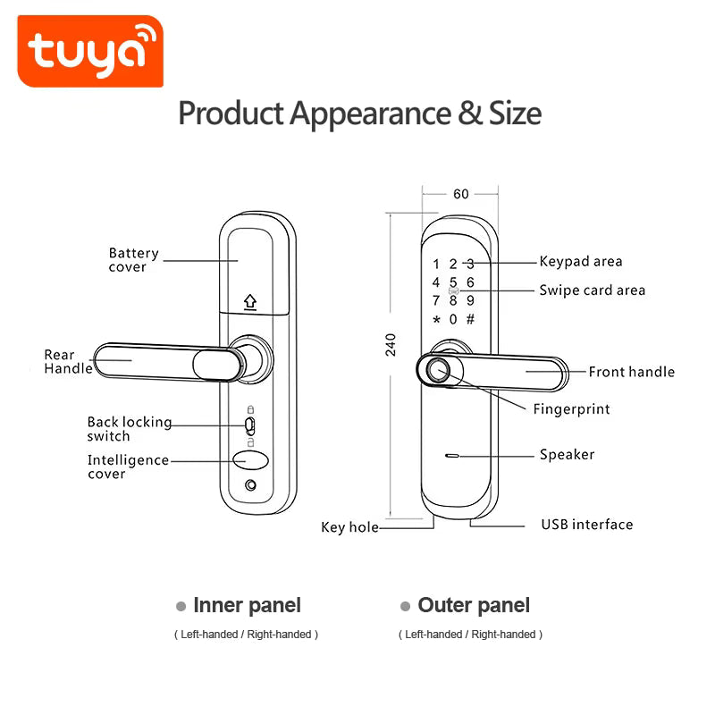 Biometric Remote Control Fingerprint Door lock