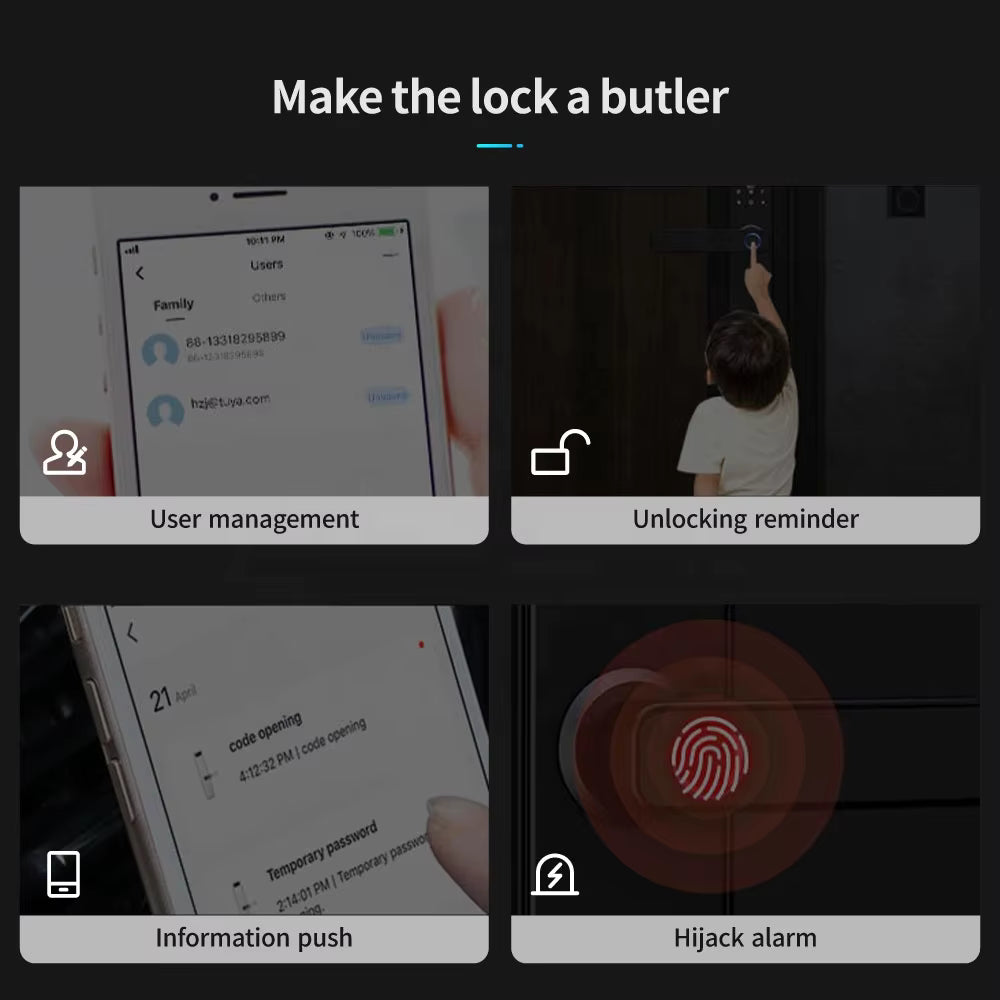 Biometric Intercom Door lock with Cats Eye Camera