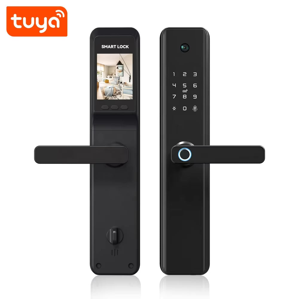 Biometric Intercom Door lock with Cats Eye Camera