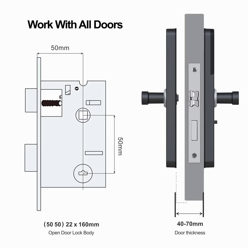 Biometric Door lock with Cats Eye Camera + Screen