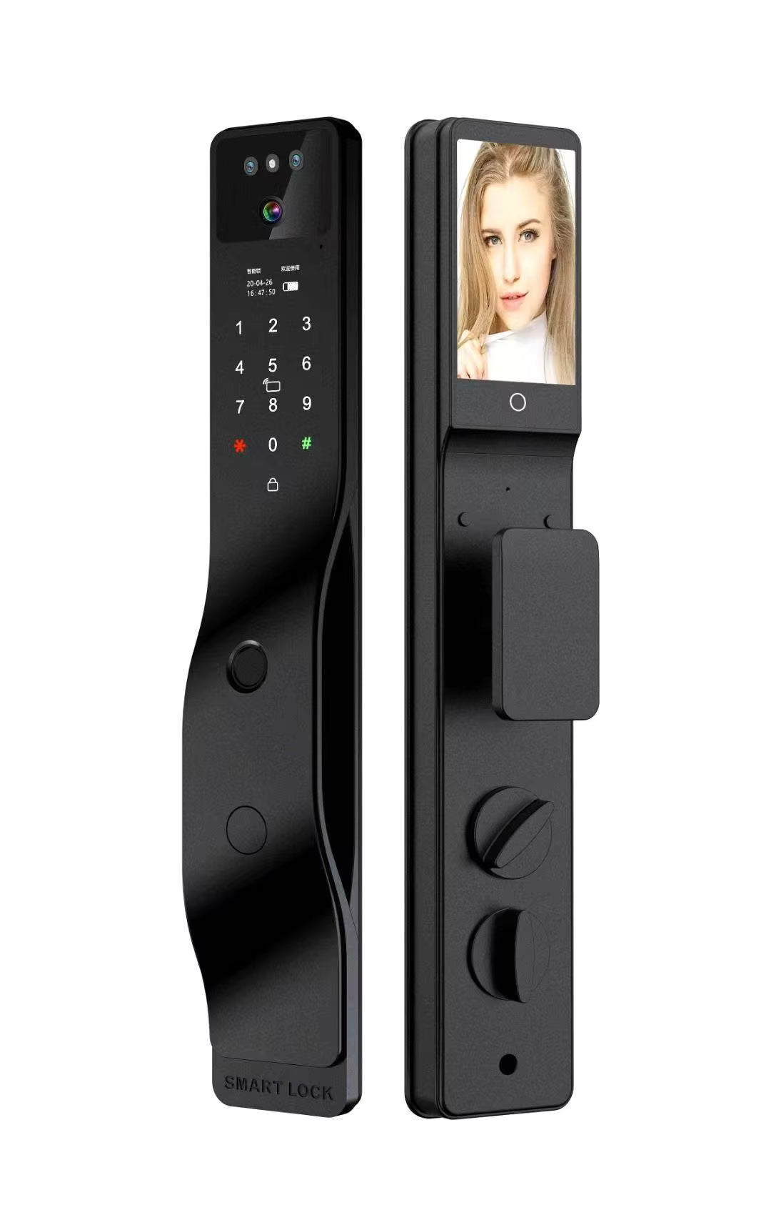 Biometric Dual Camera 3D Face Visual Intercom Smart Door Lock