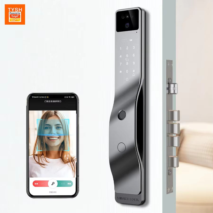 Biometric Dual Camera 3D Face Visual Intercom Smart Door Lock