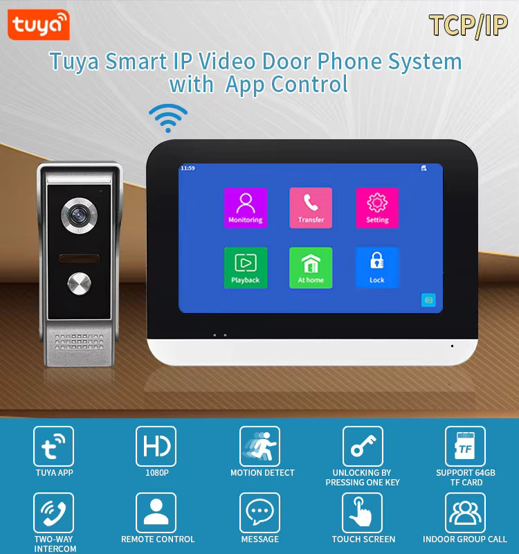 Motion Detection 1080P 2.0mp Smart Video Doorbell With Wi-Fi