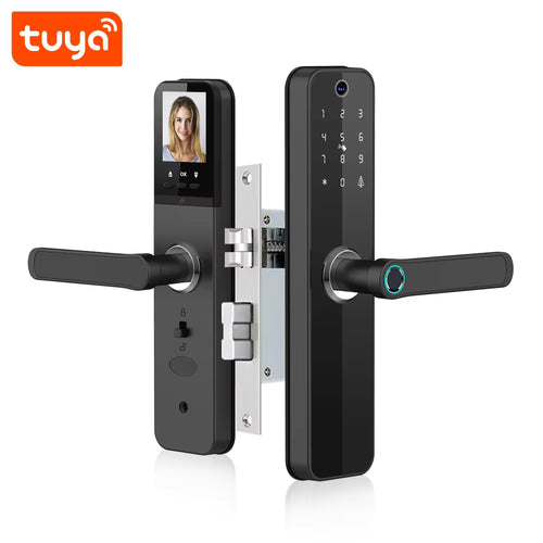 Biometric Door lock with Cats Eye Camera + Screen