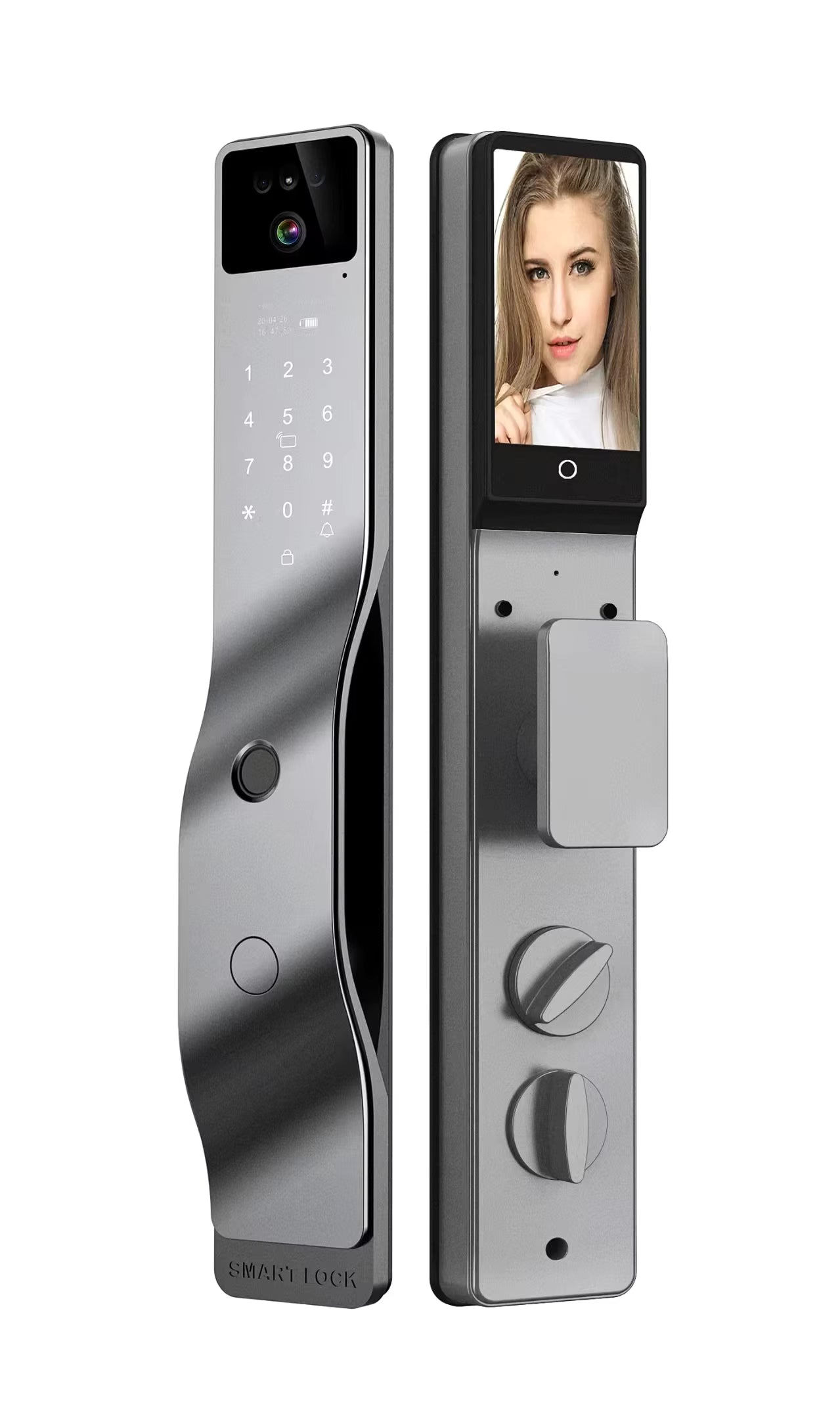Biometric Dual Camera 3D Face Visual Intercom Smart Door Lock