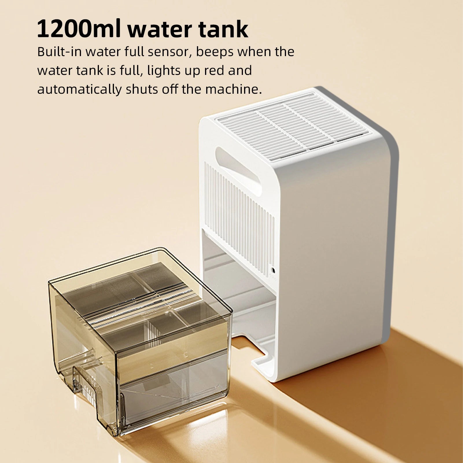 Small Dehumidifier with Digital Touch Screen Auto Defrost Funtion 2 Gears Dehumidification 6 Timing Setting Water Full Reminder