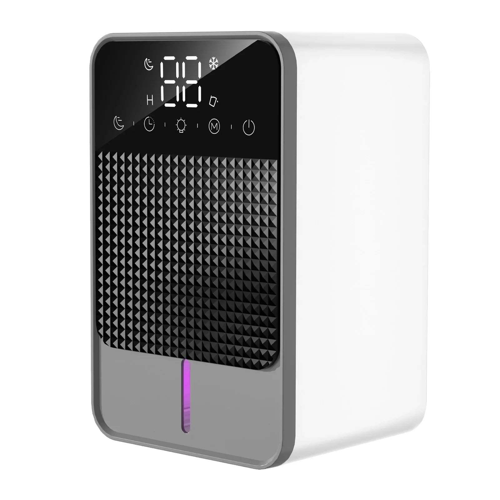 Small Dehumidifier with Digital Touch Screen Auto Defrost Funtion 2 Gears Dehumidification 6 Timing Setting Water Full Reminder