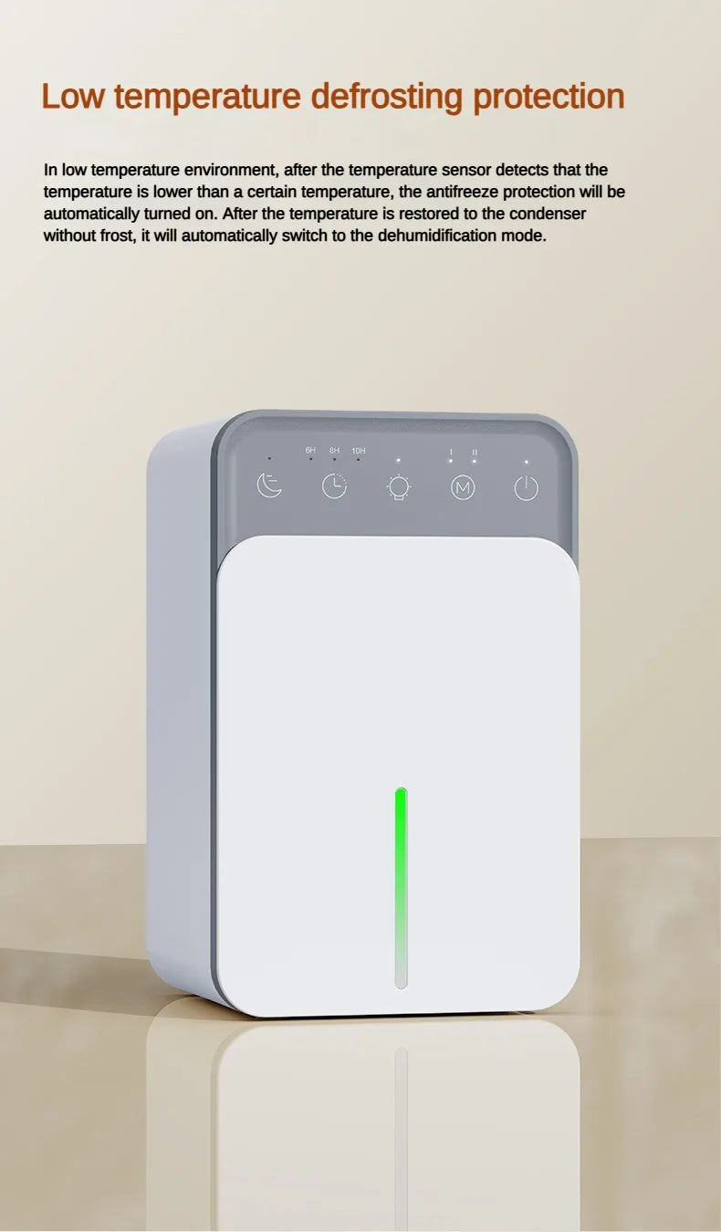 Household Dehumidifier, 1.5L Water Tank Dehumidifier, Low Noise Dehumidifier, Intelligent Defrosting Dehumidifier, Home Moisture Control, Quiet Dehumidifier for Home, Smart Dehumidifier with Timer, Compact Home Dehumidifier, Energy-Efficient Dehumidifier, Dehumidifier with Timing Lights