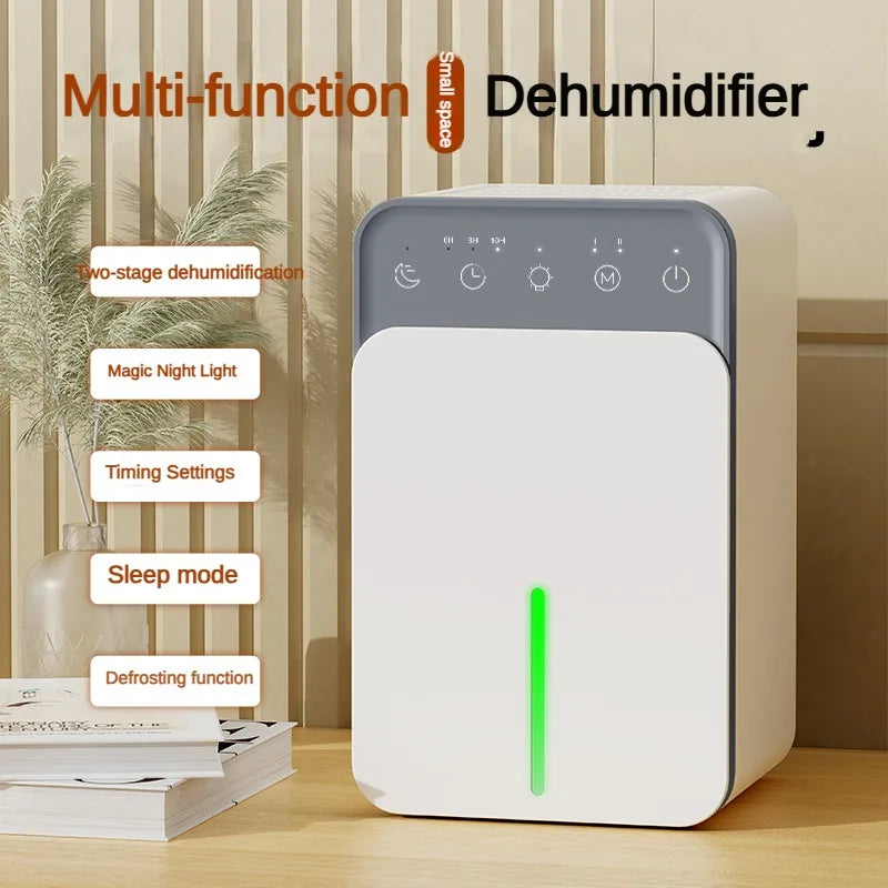 Household Dehumidifier, 1.5L Water Tank Dehumidifier, Low Noise Dehumidifier, Intelligent Defrosting Dehumidifier, Home Moisture Control, Quiet Dehumidifier for Home, Smart Dehumidifier with Timer, Compact Home Dehumidifier, Energy-Efficient Dehumidifier, Dehumidifier with Timing Lights