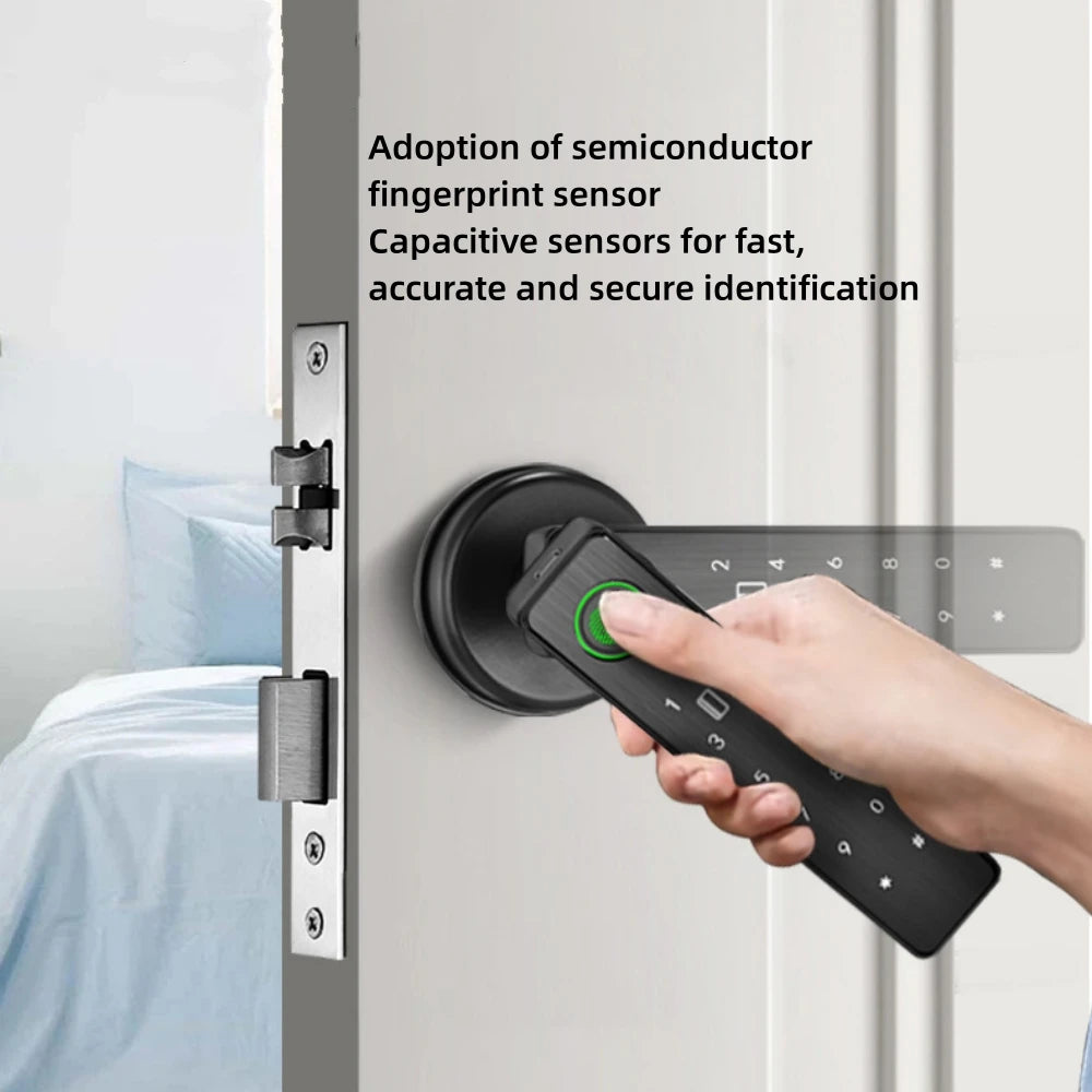 Electronic Smart Door Lock, Biometric Camera Door Lock, Fingerprint Door Lock, Smart Card Door Lock, Password Key Unlock Door Lock, Advanced Home Security Lock, Smart Lock with Camera, Multi-Access Door Lock, Secure Smart Door Lock, High-Tech Door Lock