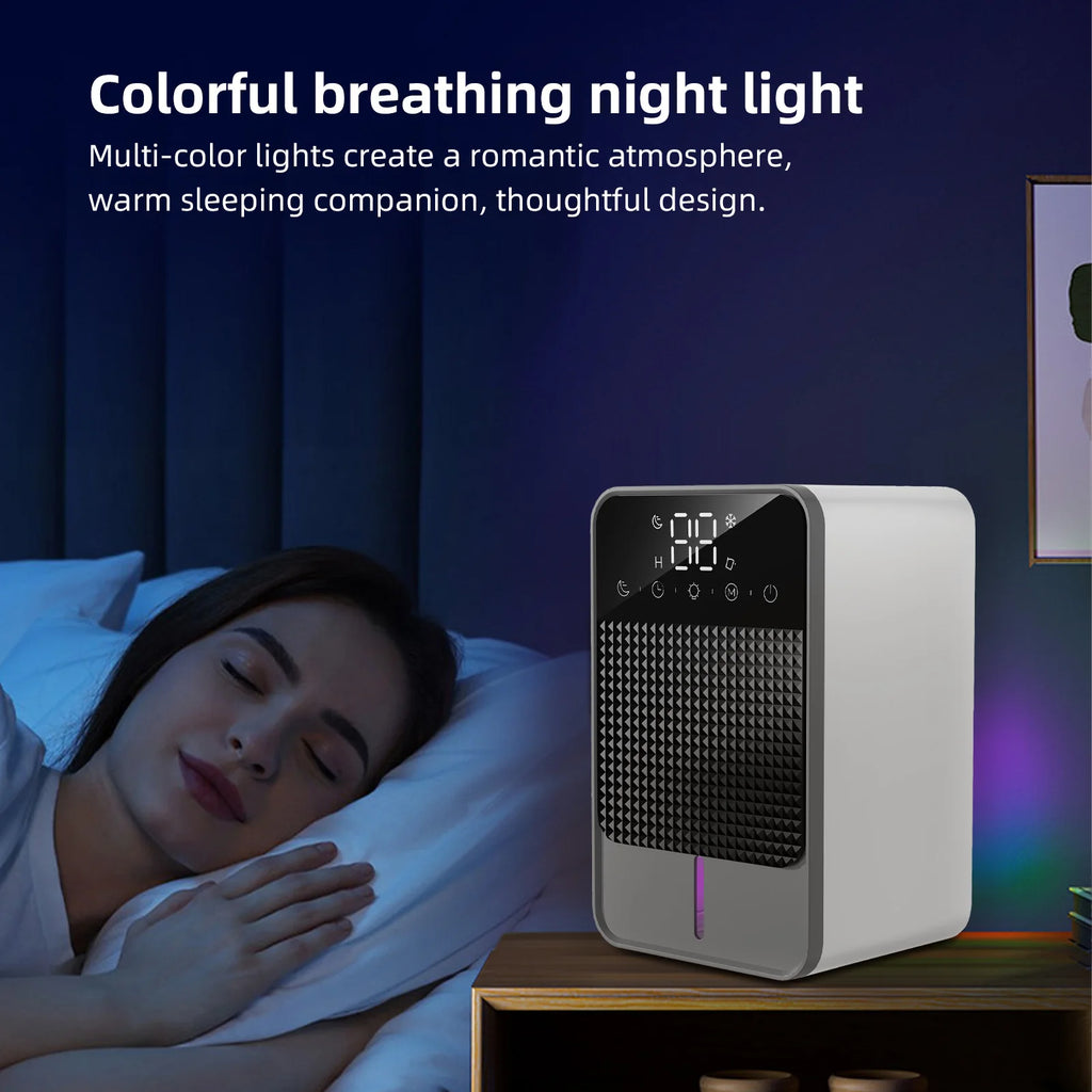 Small Dehumidifier with Digital Touch Screen Auto Defrost Funtion 2 Gears Dehumidification 6 Timing Setting Water Full Reminder