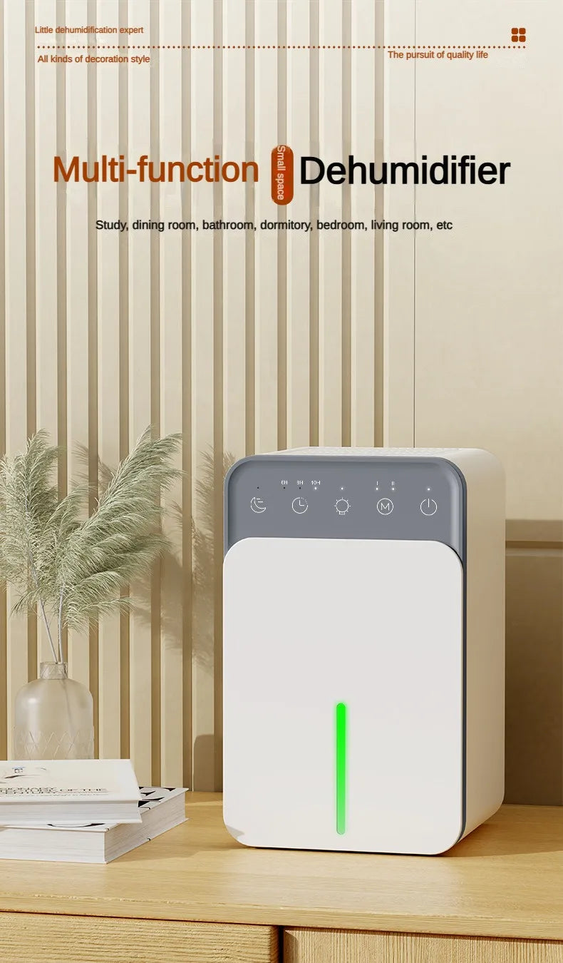Household Dehumidifier, 1.5L Water Tank Dehumidifier, Low Noise Dehumidifier, Intelligent Defrosting Dehumidifier, Home Moisture Control, Quiet Dehumidifier for Home, Smart Dehumidifier with Timer, Compact Home Dehumidifier, Energy-Efficient Dehumidifier, Dehumidifier with Timing Lights