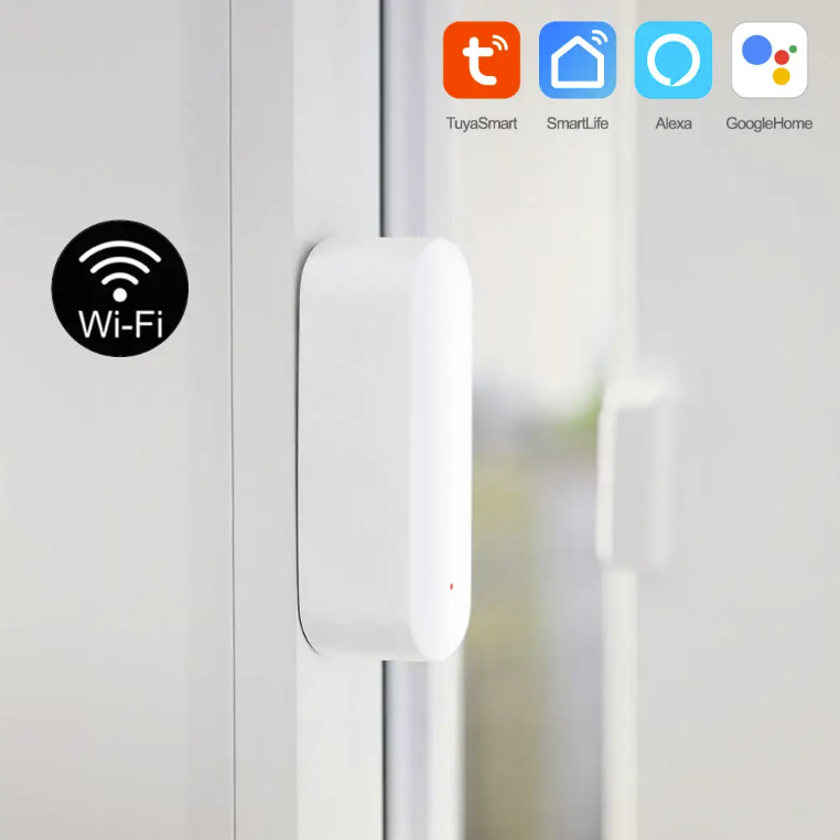 Smart Wi-Fi Door/Window Sensor with App Notification Alert.