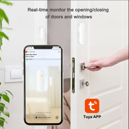 Smart Wi-Fi Door/Window Sensor with App Notification Alert, works with Alexa & Google Assistant