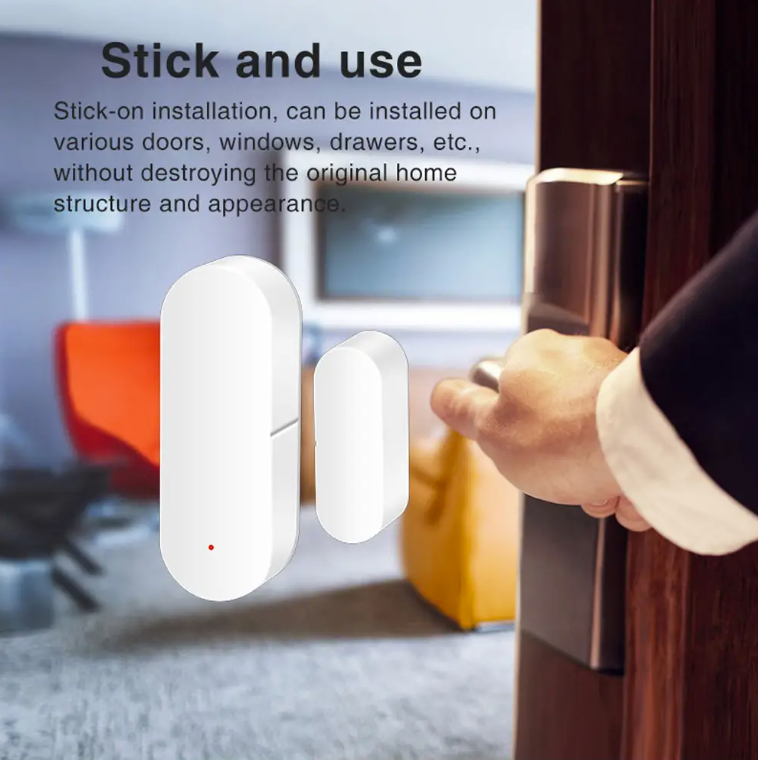 Smart Wi-Fi Door/Window Sensor with App Notification Alert.