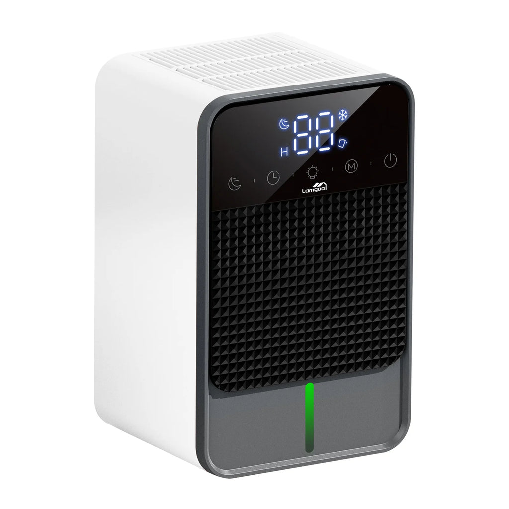 Small Dehumidifier with Digital Touch Screen Auto Defrost Funtion 2 Gears Dehumidification 6 Timing Setting Water Full Reminder