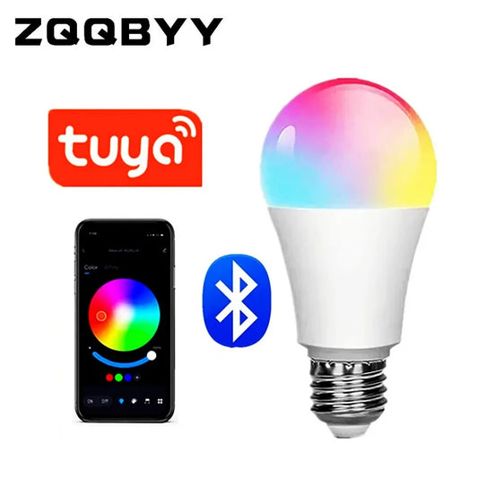 Tuya Bluetooth 15W Smart Bulb Led Lamp E27 RGB Smart Light Bulbs 110V 220V Smart Lamps For Home Bedroom Room Decoration