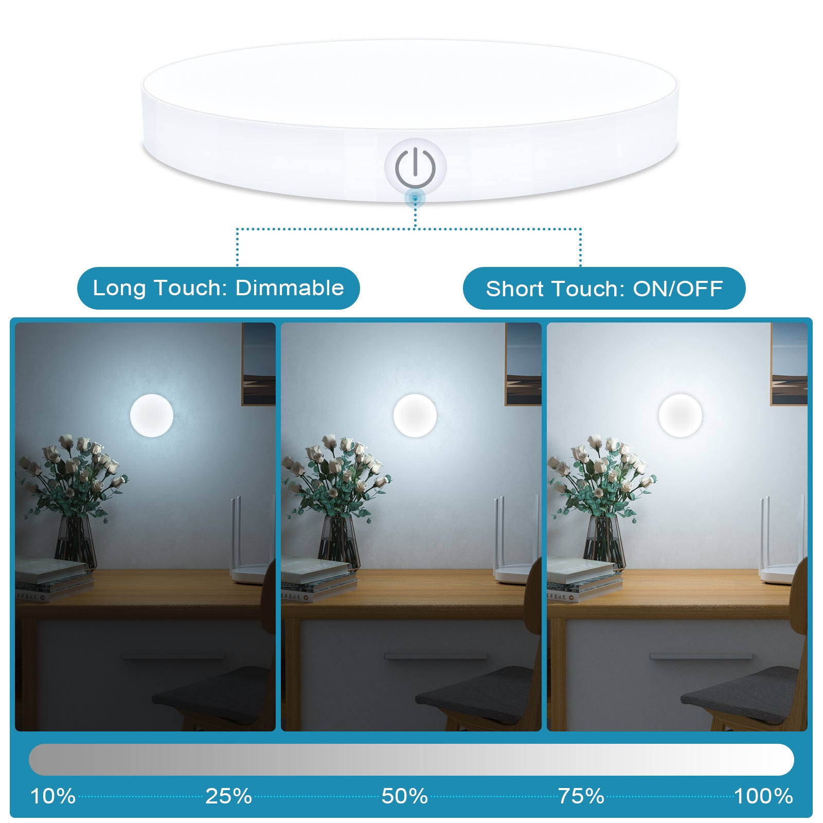 Round tap LED Night Light