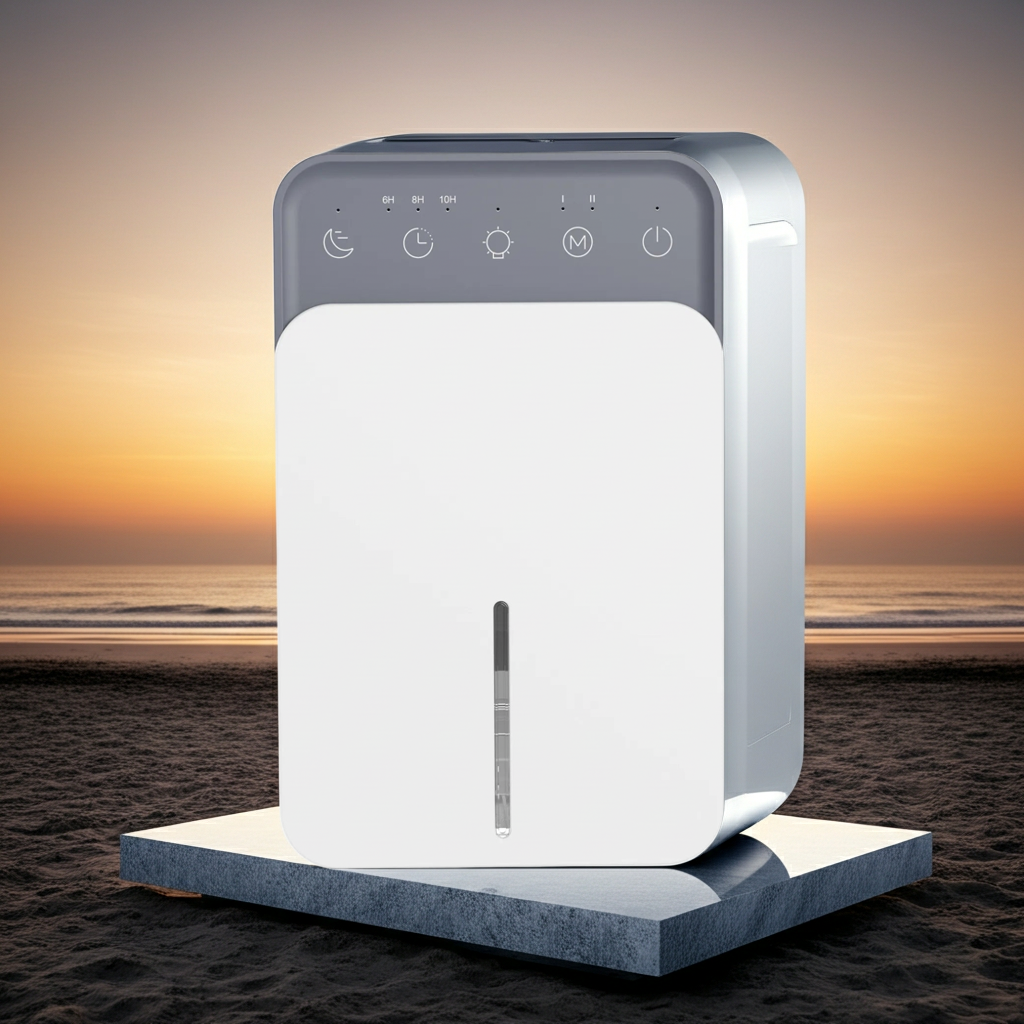 Household dehumidifier 1.5L water tank with low noise & intelligent defrosting timing lights