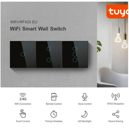 Smart 3-Gang Wi-Fi Wall Touch Switch