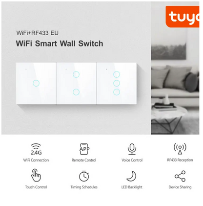 Smart 3-Gang Wi-Fi Wall Touch Switch